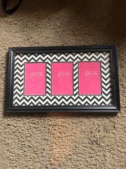 Three picture black and white frame