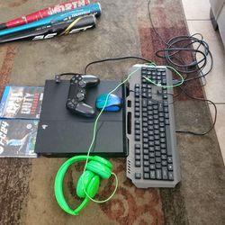 Ps4 With Two Games And Keyboard And Mouse Headset Everything 240