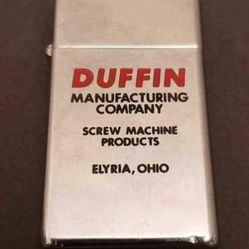 Vintage Zippo Lighter - Duffin Manufacturing Company - 1965 Zippo - FIRM PRICE 