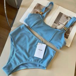 Celine Swimsuit Bikini Set Blue