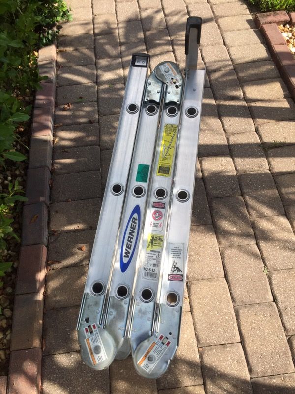 Werner 12 ft Aluminum Folding Multi-position ladder with 225 lb load capacity M2-6-12
