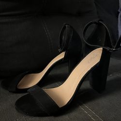 Black Open Toe Heels 