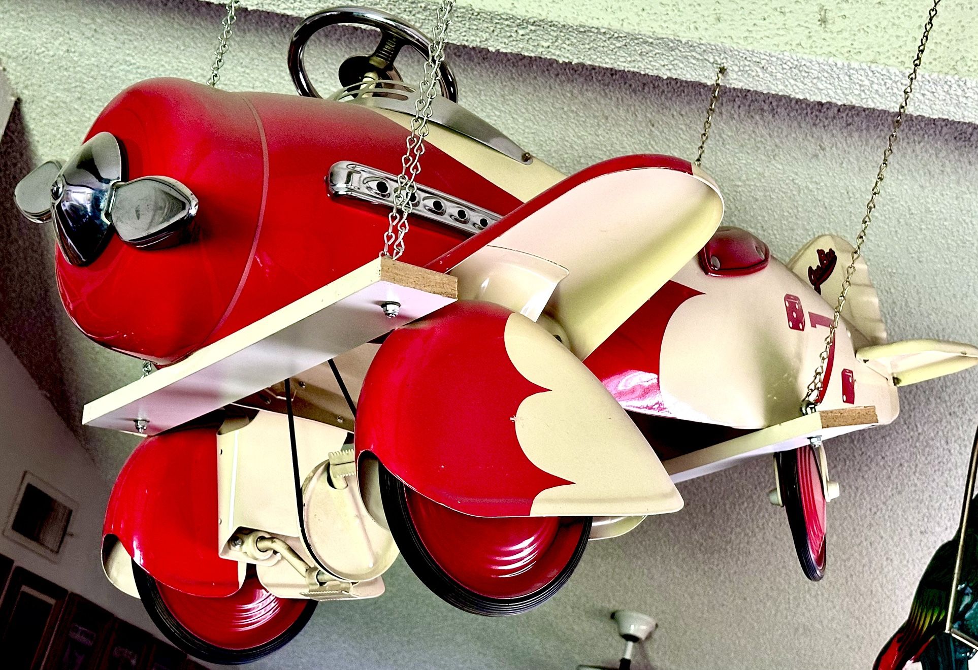 Vintage Airplane w/Pedals -Kiddie Ride. Jee Bee Brand