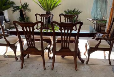 Dark wood dining table