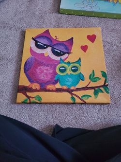 Owl Canvas 15 X 15