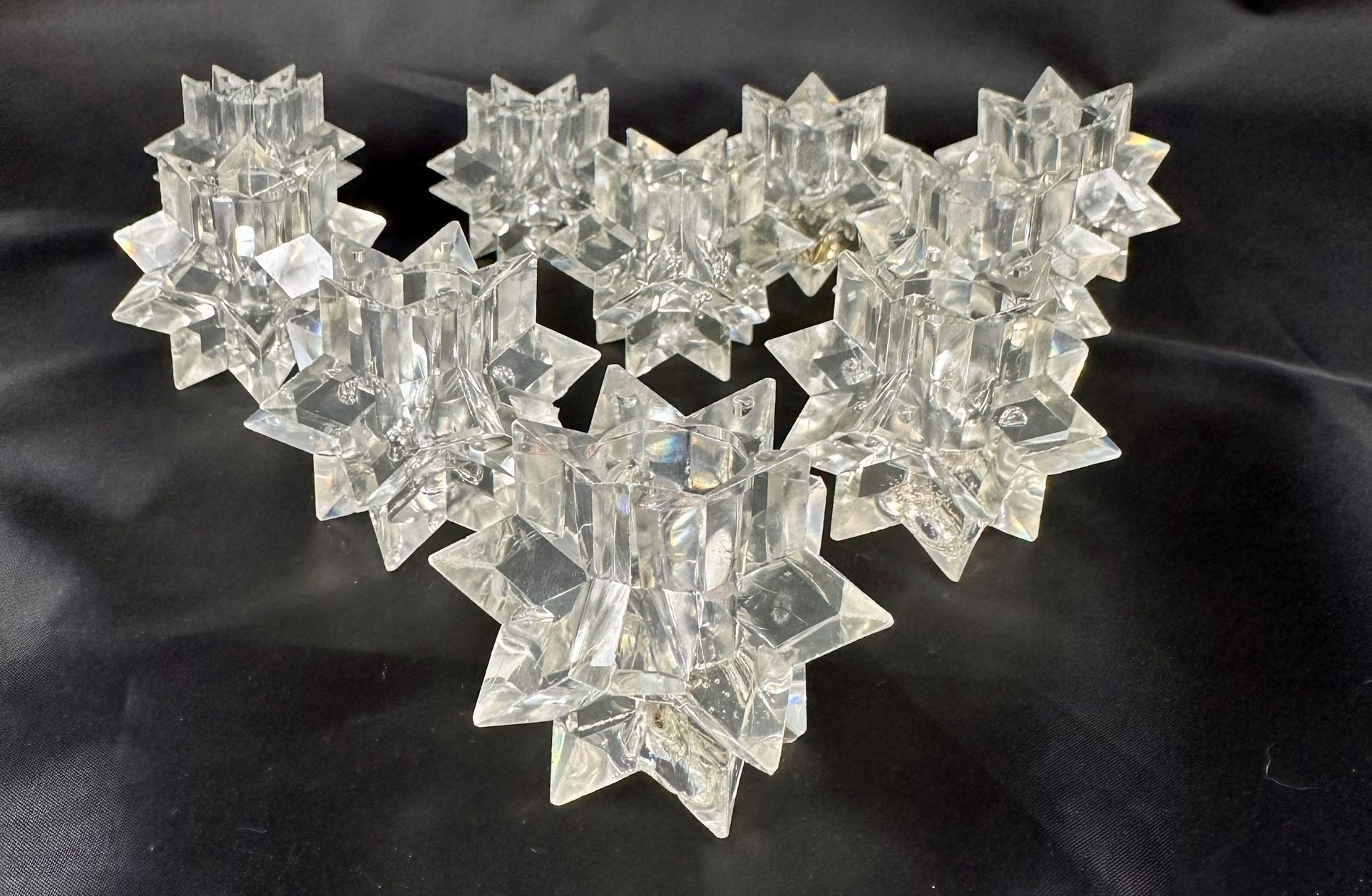 Vintage Star Prism Candle Holders/ Acrylic Star Candlestick Holders/Five-Pointed