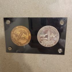 1966 Boeing First 50 Years 999 Silver And Bronze Coin Set 