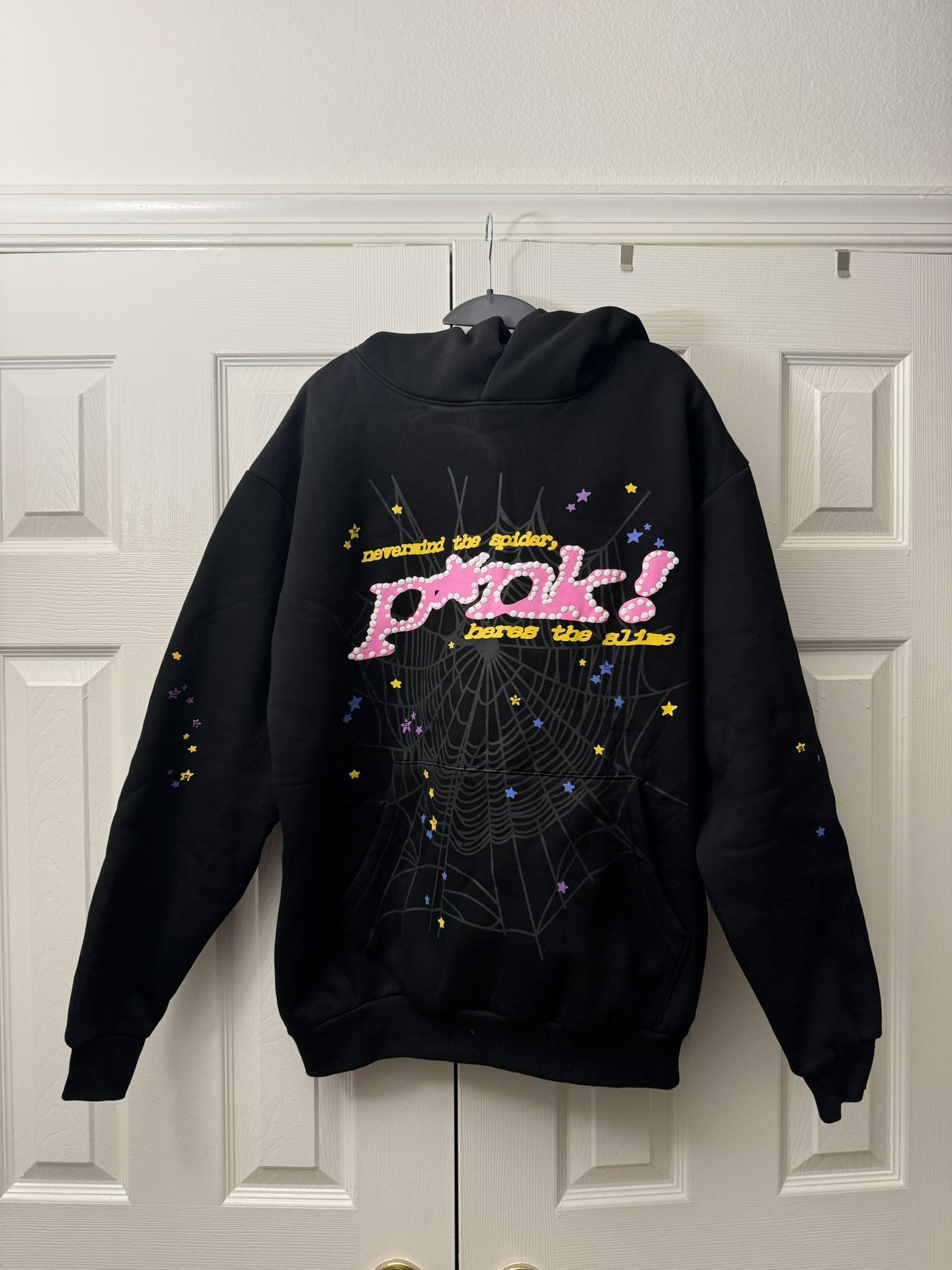 Sp5der P*NK Pink & Black Hoodie Sweatshirt |  Spider Worldwide 