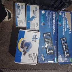 Cornwell Tools. Angle Grinder, Die Grinder, 3/16 Low Profile Sander, 8 Piece Sae Flex Rachet Wrench Set, 12 Piece Metric Flex Rachet Wrench Set