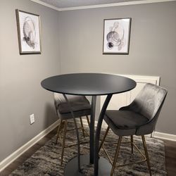 Black Glass Dining Set 
