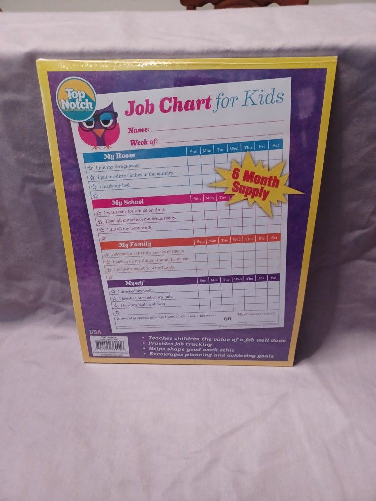 Top Notch Job Chart For Kids $5