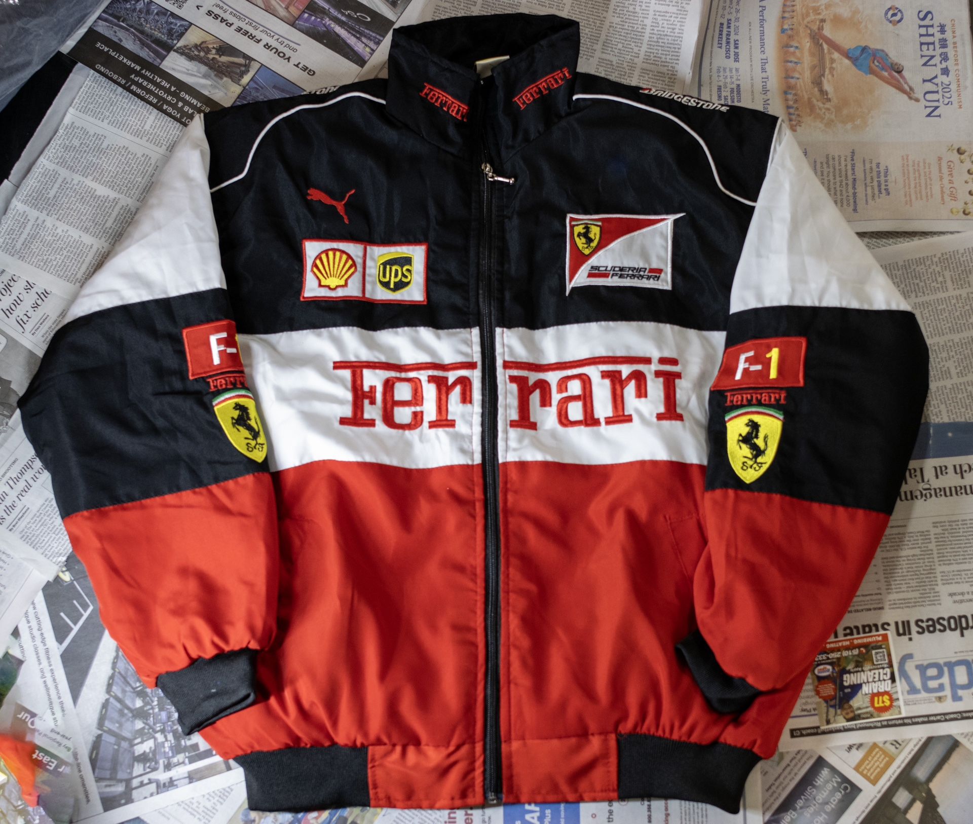 Ferrari Embroidered Racing Puffer Jacket