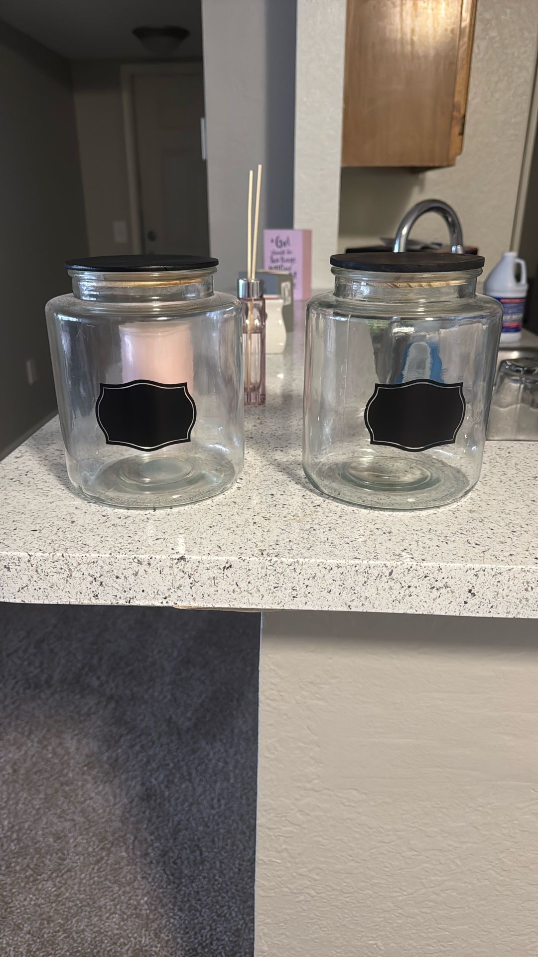 New Glass Jars, Black Top, And Trim
