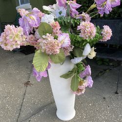 Taller Flower Vase w/ Faux Flowers