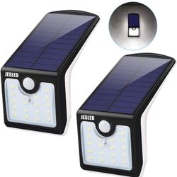 Solar Motion Sensor LED Lights Outdoor with Back Lighting,Solar Powered Security Light with 2 Modes, Super Bright 36 LED Waterproof Wall Lamp for Gard