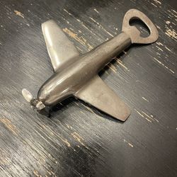 Vintage Solid Stainless Steel Airplane Bottle Opener