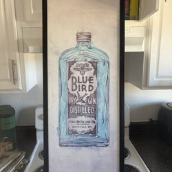 Watercolor Framed Bar Gin Print 