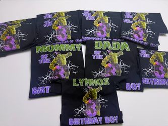 Custom Hulk Birthday Family T-Shirt Set