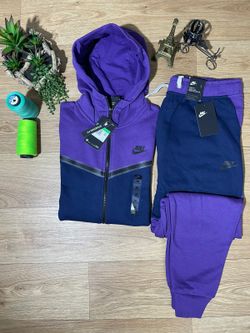 Purple nike tech suit top