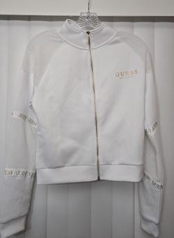 GUESS ECHO MNK FULL ZIP JACKET PURE WHITE SIZE M WOMEN’S 