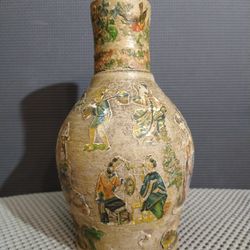 Antique 19th Century Japanese Pattern Decalcomania Vase 
