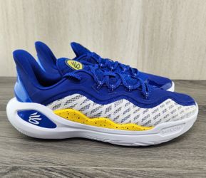 Size 6Y Under Armour Curry 11 Basketball Shoes Blue Yellow Dub Nation Boys / 7.5 wns - New