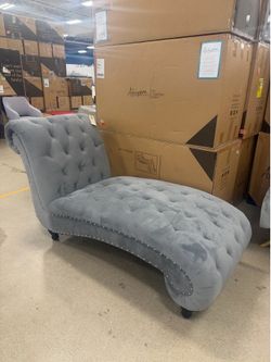 Gray Velvet Chaise Lounge