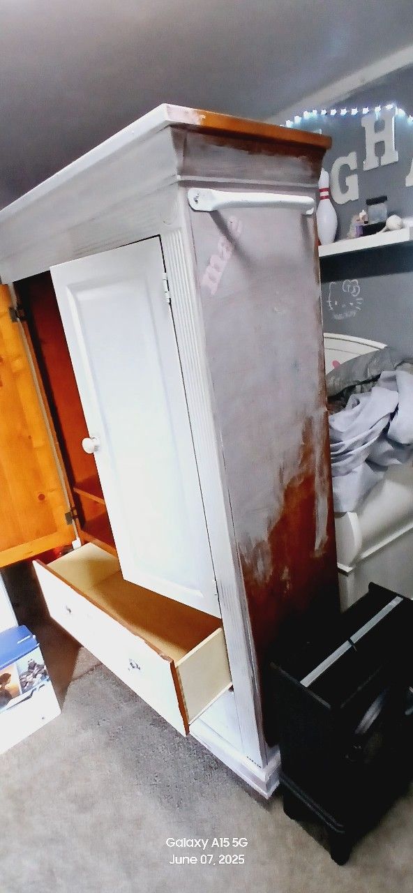 A White Children's Wardrobe Cabinet
