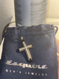 Macy’s Esquire Diamond Cross Pendant (S.S) 