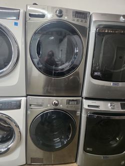 LG SET STEAM WASHER AND ELECTRIC DRYER STAINLESS STEEL 