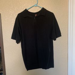 Hanes Large Black Polo 