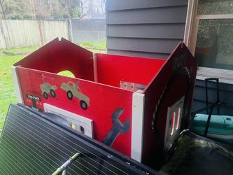 Wooden Playhouse With Shingled Roof 