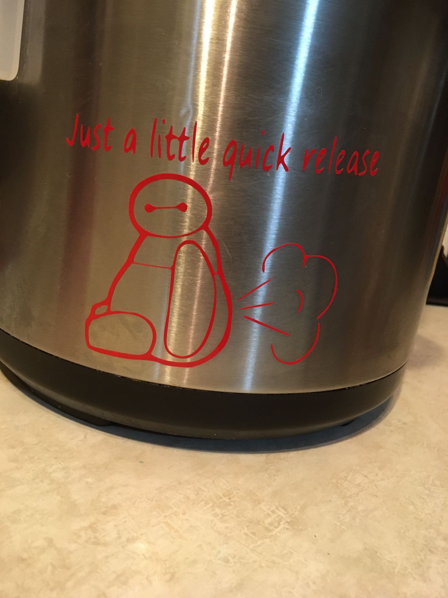 Baymax pressure cooker decals