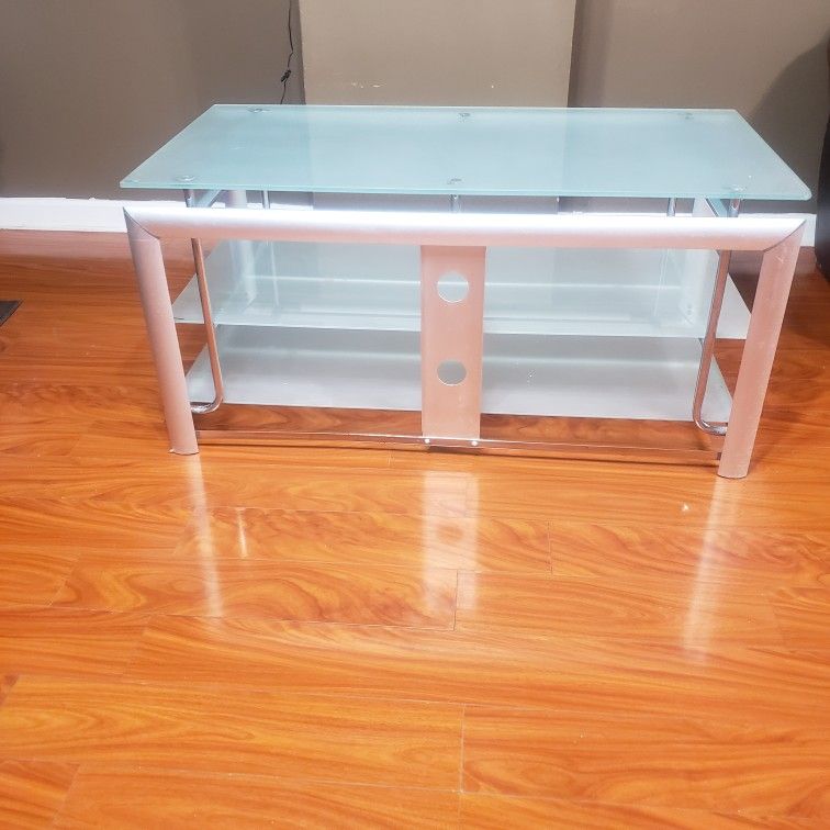 Tempered Glass 3 Shelf TV Stand