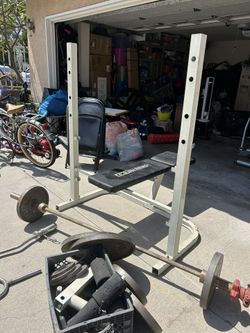 olympic bench, And Weight Set with weights