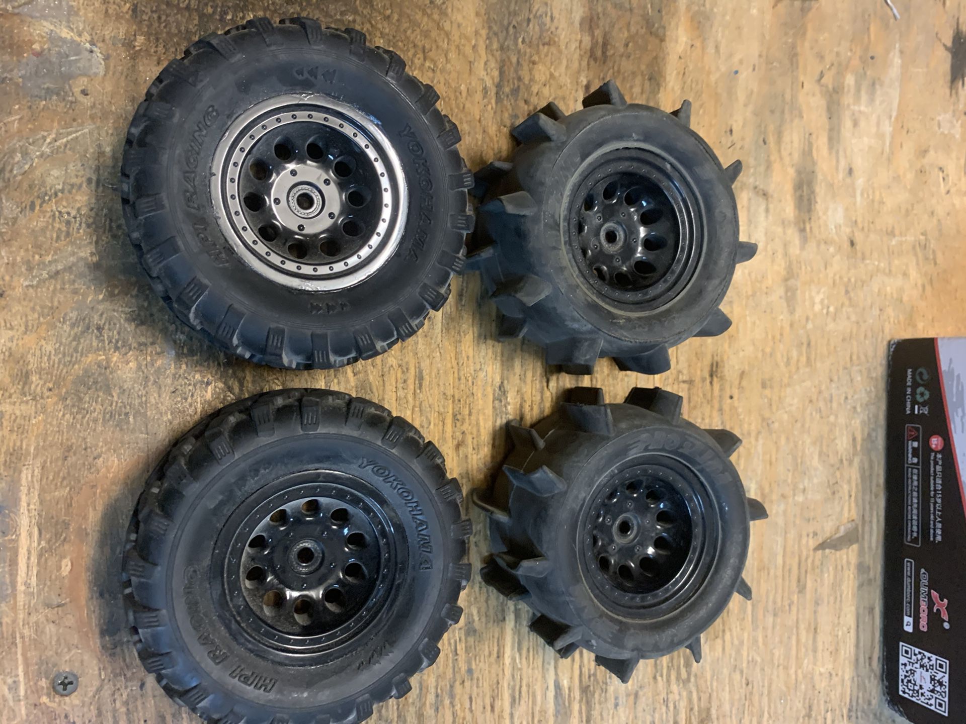 RC car truck tires and rims mounted 12mm Hex