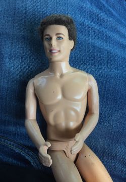 Vintage Ken Doll 1968 Brown Hair Molded Hair Bendable Leg Mattel Barbie Male