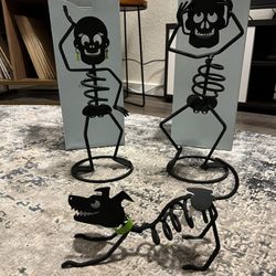 Halloween Partylite Mr. And Mrs. Bones And Sticks