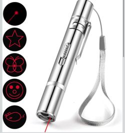 Cat Toys Laser Pointer Rechargeable Cat Laser Toy Interactive Cat Toys for Indoor Cats Kittenes Dogs LED Flashlight 7 Adjustable Patterns Red Light Re