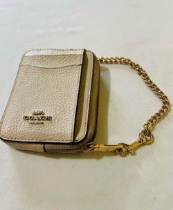 Coach Zip-up Coin Wallet Ivory
