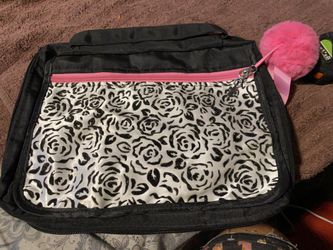 Gregg Gift Company black and white floral rose accessory bag with pink accents    Up to $25 NOW $13