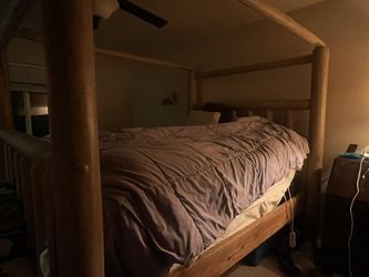 Queen Log Bed - 4 Poster