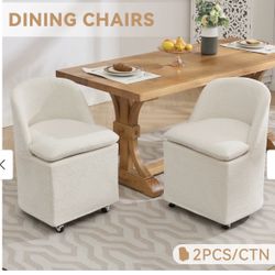 2 Rolling Dining Chairs 