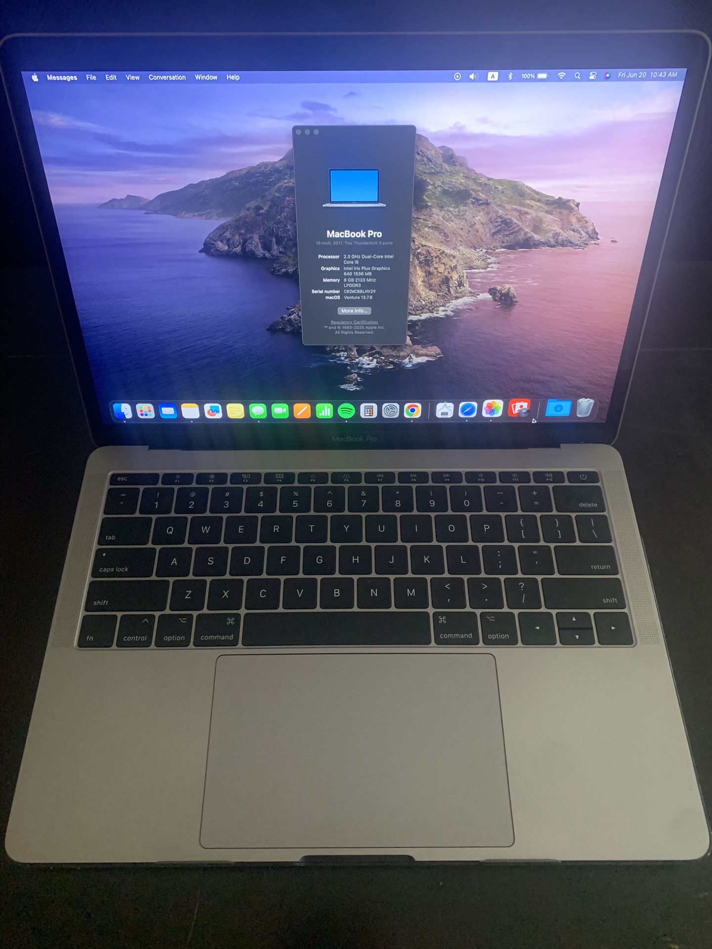 Apple MacBook Pro 13" i5 2.3GHz 8GB 256GB SSD, A1708 (Space Gray), 2017