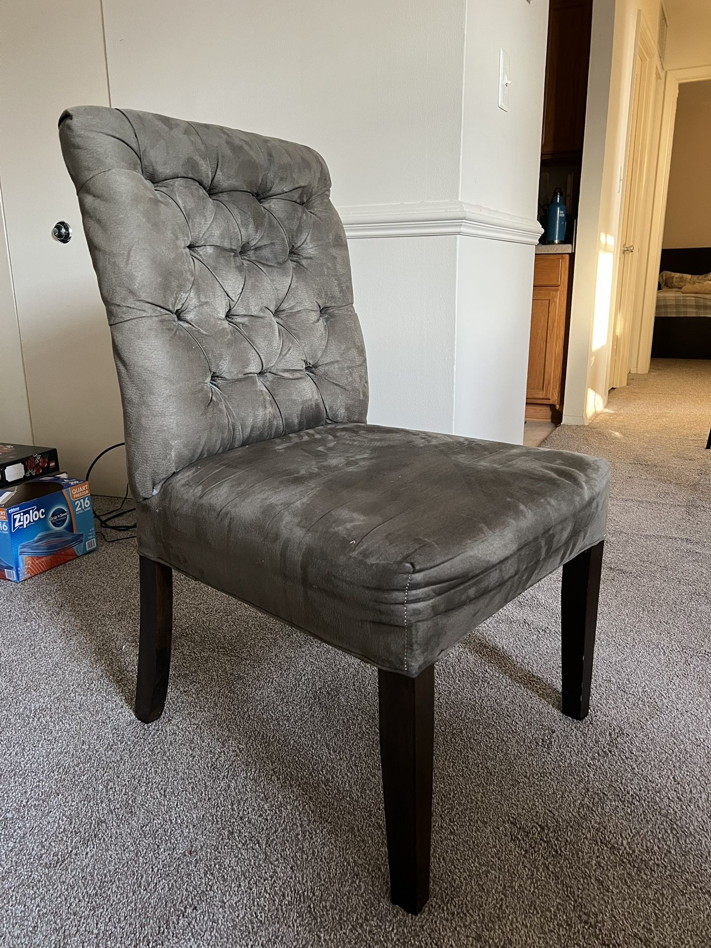 Upholstered Dining Chair with Wood Legs