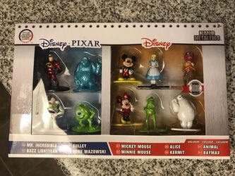 Nano Metalfigs Disney and Pixar 10-Pack Miniature Diecast Figures (Piece), Multi-Color, 1.65"