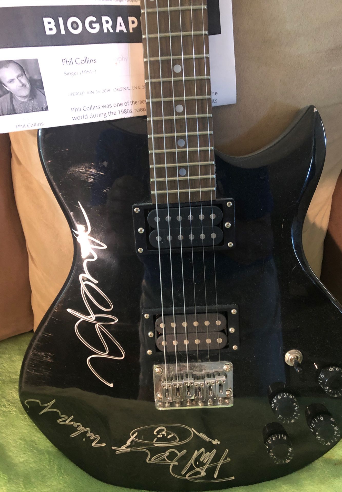 Phil Collins Autographed Guitar