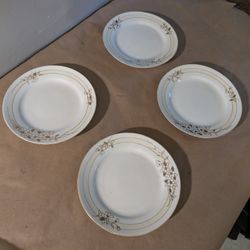 For Vintage Nathan Plates 7 And 1/2-in Round With Gold Trim 