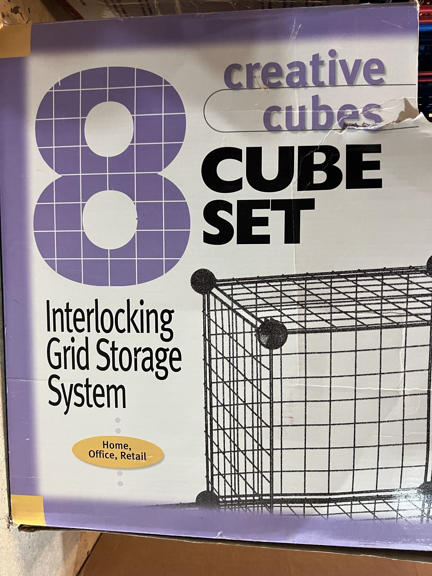 Three Interlocking Modular Shelf Grid Storage System 8/8/6 Cube Sets (multiple colors) - $30