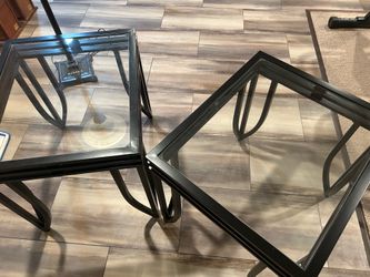 Pair of glass end table